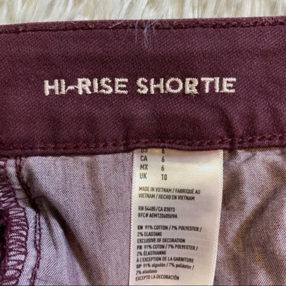 American Eagle Hi Rise Shortie Purple Denim Jean Shorts - Picture 6 of 7